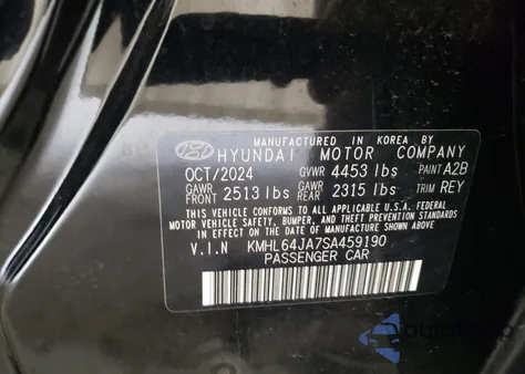2025 Hyundai Sonata Sel из США, поврежденный, VIN KMHL64JA7SA459190